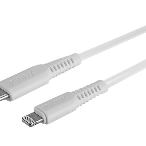 LINDY 1m USB Type C to Lightning Cable USB Type C Male to Lightning Male