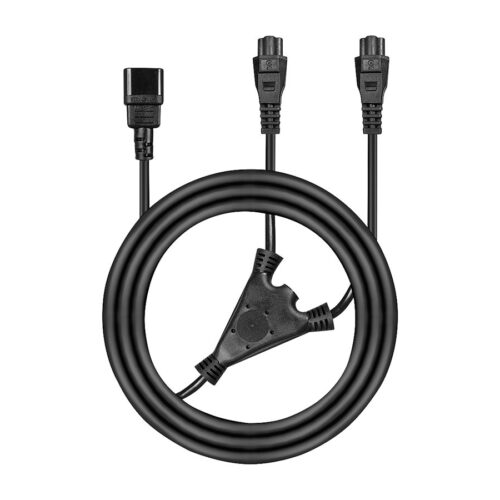 LINDY 2.5m IEC C14 to 2xIEC C5 Splitter Extension Cable