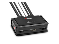 LINDY 2 Port DisplayPort 1.2 USB 2.0 Cable KVM Switch with Audio