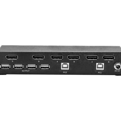 LINDY 2 Port Dual Head DisplayPort 1.2 KVM Switch 4x USB2.0 2x DP 1.2 Output