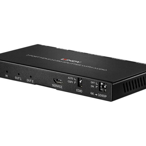 LINDY 2 Port HDMI 2.0 18G Splitter with Audio