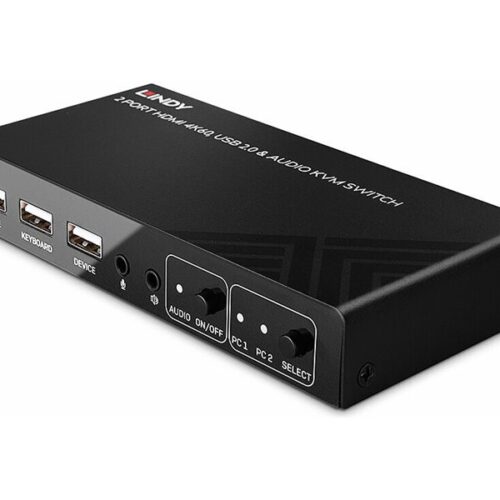 LINDY 2 Port HDMI 4K60 USB 2.0 & Audio KVM Switch
