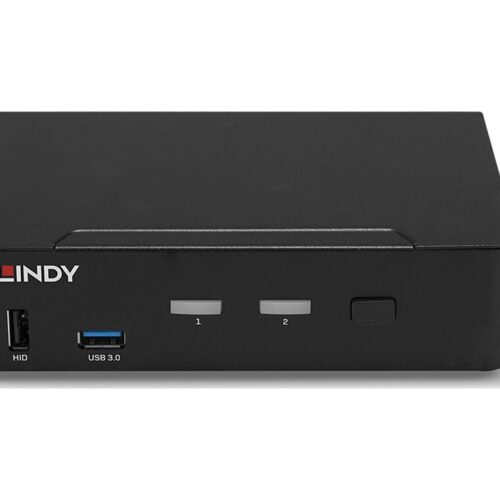 LINDY 2 Port KVM Switch DisplayPort 1.4 Switch between 2 DP equipped PCs from one keyboard mouse and monitor