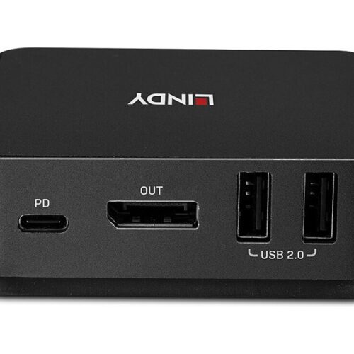 LINDY 2 Port Type C DisplayPort 1.2 KVM Switch
