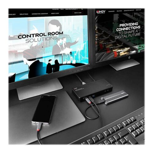 LINDY 2 Port Type C MST KVM Docking Station