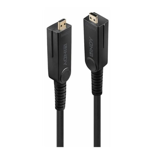 LINDY 20m Fibre Optic Hybrid Micro-HDMI 18G Cable with Detachable HDMI & DVI Connectors
