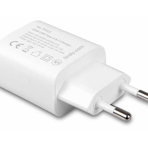 LINDY 20W USB Type A & C Charger