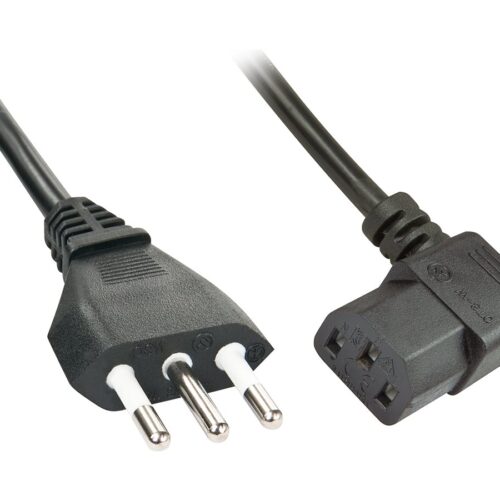 LINDY 2m angled IEC Mains lead italy