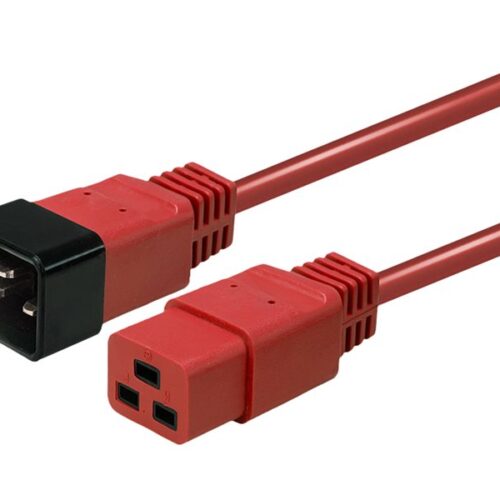 LINDY 2m IEC C19 to C20 Extension Cable Red