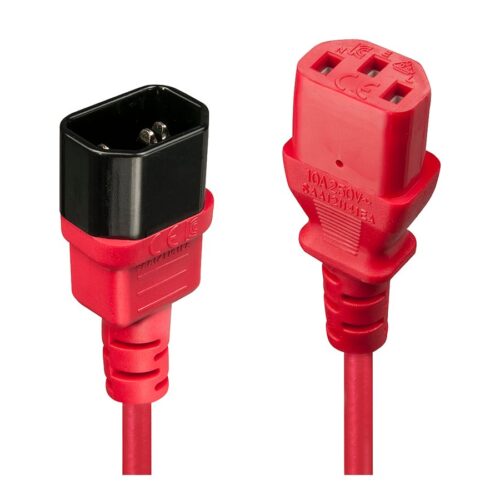 LINDY 2m IEC Extension Lead Red