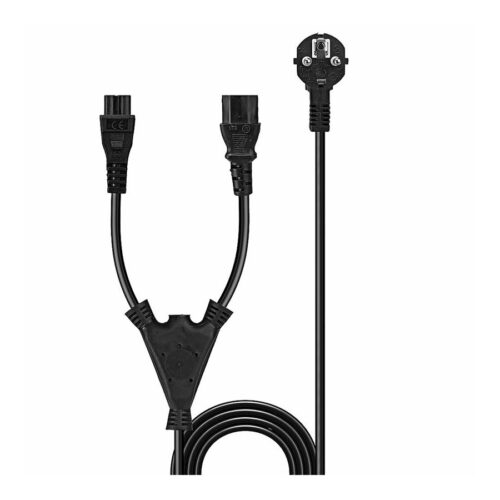 LINDY 2m Schuko to 1x IEC C13 and 1x IEC C5 Y-Power Cable