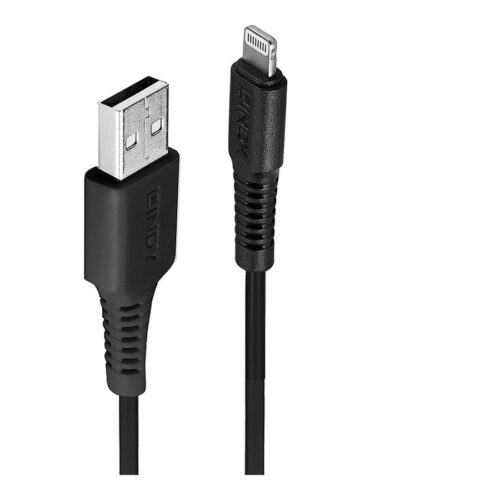 LINDY 2m USB to Lightning Cable black Charge and sync Cable for iPhone iPad & iPod