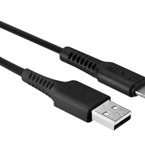 LINDY 2m USB to Lightning Cable black Charge and sync Cable for iPhone iPad & iPod
