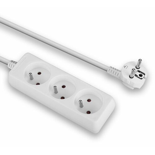 LINDY 3 way Mains Gang Socket FR France