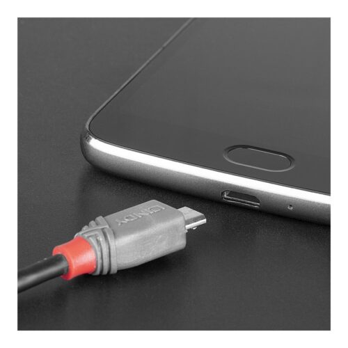 LINDY 3m USB 2.0 Type C to Micro-B Cable Anthra Line
