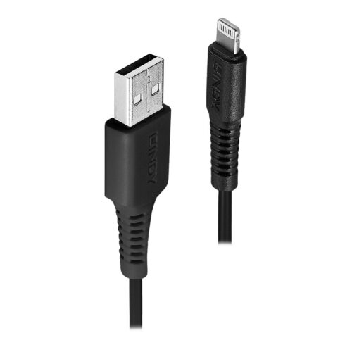 LINDY 3m USB to Lightning Cable black Charge and sync Cable for iPhone iPad & iPod