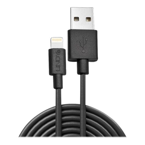LINDY 3m USB to Lightning Cable black Charge and sync Cable for iPhone iPad & iPod