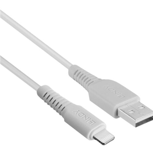 LINDY 3m USB to Lightning Cable white Charge and sync Cable for iPhone iPad & iPod