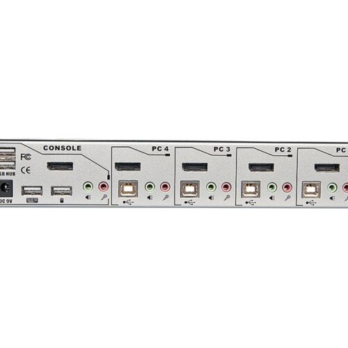 LINDY 4 Port DisplayPort 1.2 KVM Switch Pro Audio USB 2.0