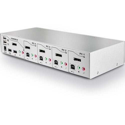 LINDY 4 Port DisplayPort 1.2 KVM Switch Pro Audio USB 2.0