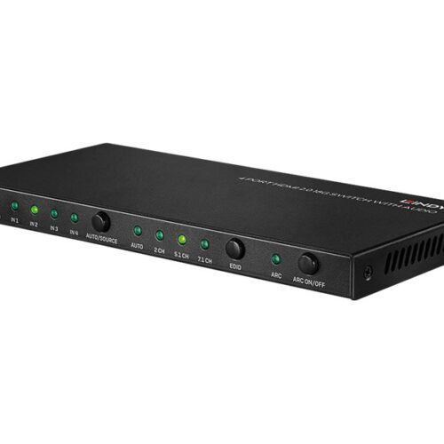 LINDY 4 Port HDMI 2.0 18G Switch with Audio