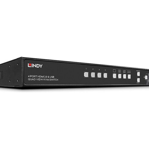 LINDY 4 Port HDMI 4K Quad View KVM Switch HDMI 2.0 & USB