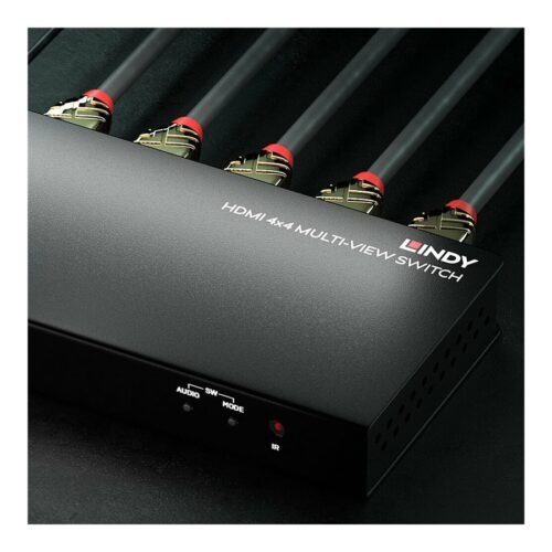 LINDY 4 Port HDMI Multi-View Switch 4 different modes: Quadview PiP Dual Video and Standard