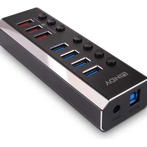 LINDY 4 Port USB 3.0 Hub with 3 Quick Charge 3.0 Ports
