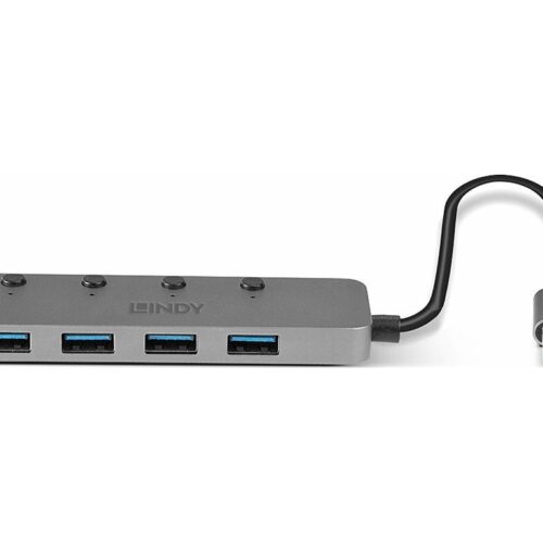 LINDY 4 port USB 3.0 hub with on/off switch