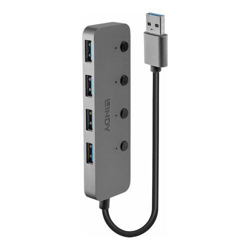 LINDY 4 port USB 3.0 hub with on/off switch