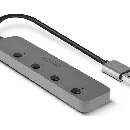 LINDY 4 port USB 3.0 hub with on/off switch