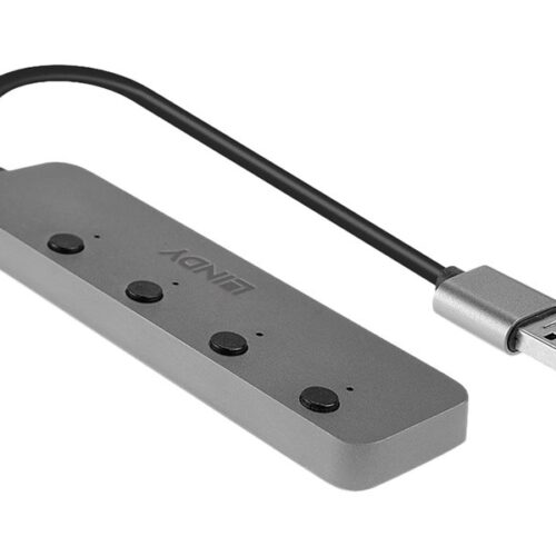 LINDY 4 port USB 3.0 hub with on/off switch