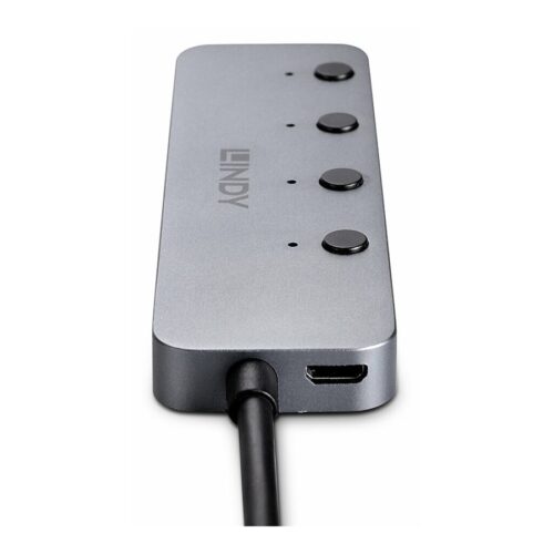 LINDY 4 Port USB 3.2 Type C Hub with On/Off Switches