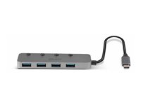 LINDY 4 Port USB 3.2 Type C Hub with On/Off Switches