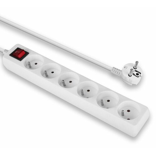 LINDY 6 way Mains Gang Socket with switch FR France