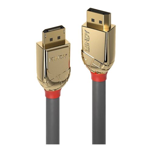 LINDY 7.5m DisplayPort Cable Gold Line Resolution: 4096×2160 60Hz 4:4:4 10bit