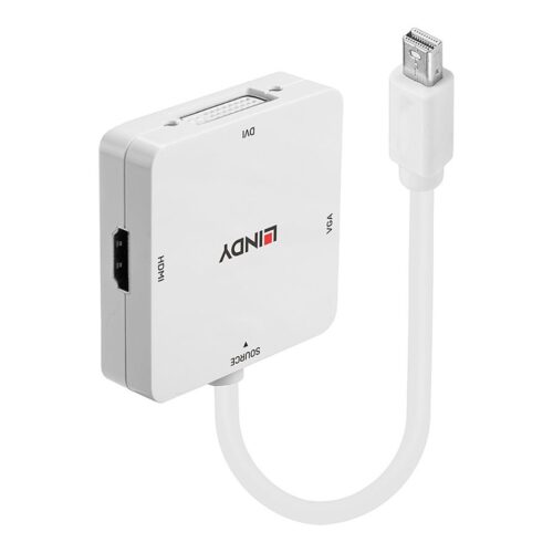 LINDY Adaptateur Mini DP 1.2 vers HDMI 4K30 DVI VGA