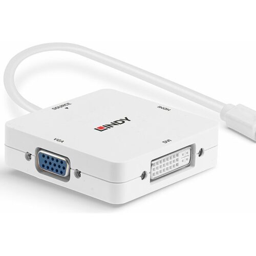 LINDY Adaptateur Mini DP 1.2 vers HDMI 4K30 DVI VGA