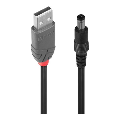 LINDY Adapter Cable USB A male DC 5.5/2.1mm male 1.5m