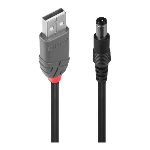 LINDY Adptor Cable USB A male DC 5.5/2.5mm male 1.5m