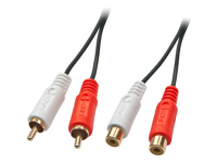 LINDY Audio Cable 2xPhono Stereo 2m 2xRCA Jack male/female gold plated