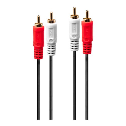 LINDY Audio Cable 2xPhono Stereo 2xRCA Jack Male to Male Gold Plated 1m