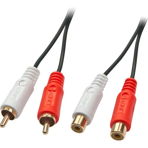 LINDY Audio Cable 2xPhono Stereo 5m 2xRCA Jack male/female gold plated