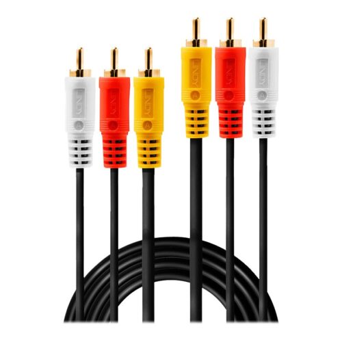 LINDY Audio Video Cable 3xPhono 10m 3xRCA 1xV/2xA m/m goldplated
