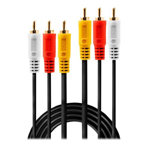 LINDY Audio Video Cable 3xPhono 2m 3xRCA 1xV/2xA m/m gold