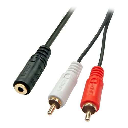 LINDY Audiocable Stereo 3.5mm female / 2x RCA male 25cm gold plated