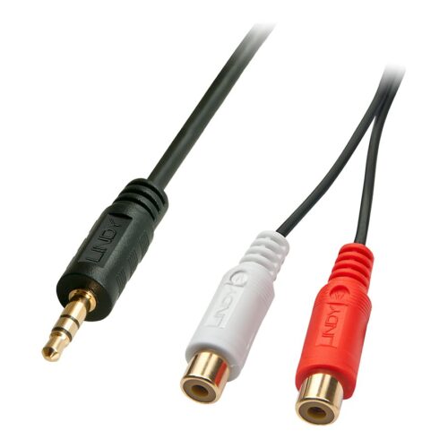 LINDY Audiocable Stereo 3.5mm male / 2x RCA female 25cm gold plated