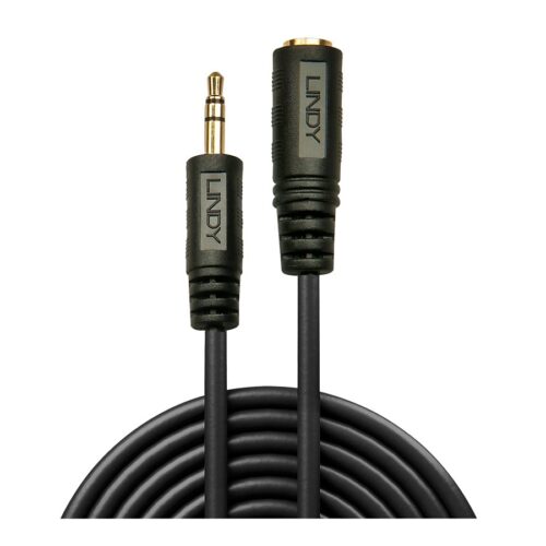LINDY AudioExtension 3.5mm Stereo Jack Male to Female Gold Plated 2m