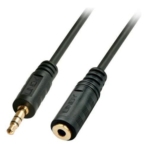 LINDY AudioExtension 3.5mm Stereo Jack Male to Female Gold Plated 2m