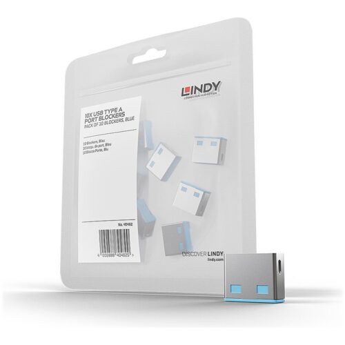 LINDY Bloqueurs de ports USB 10 pièces Bleu